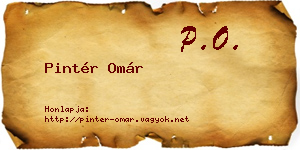 Pintér Omár névjegykártya